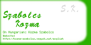 szabolcs kozma business card